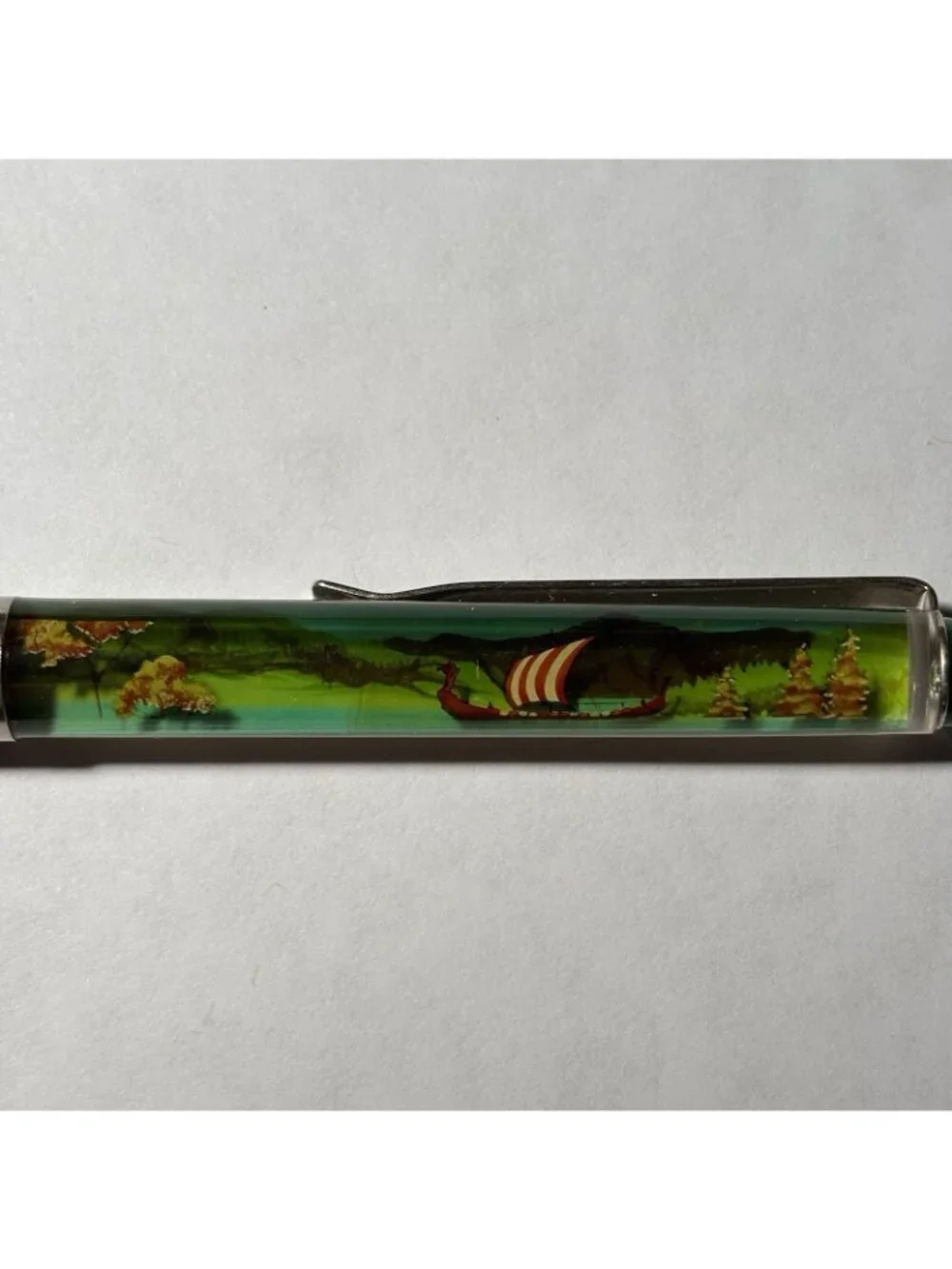 Hilsen Fra Norge Floaty Pen Greetings From Norway Viking Sailing Ship Moves Vtg